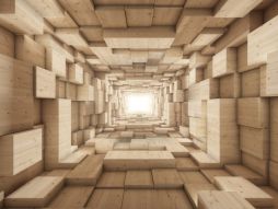 Фотообои Абстракция деревянный тоннель