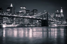 Фотообои Бруклинский мост в ночных огнях