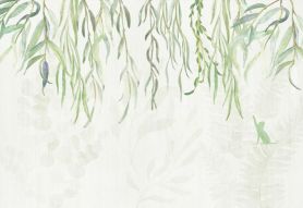 Фреска Листья акварель