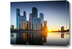 Картина Москва Сити на закате