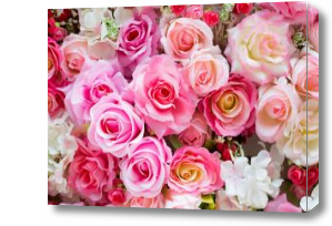 Картина букет из разных роз