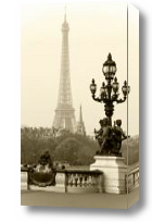 Картина Эйфелева башня и фонарь в Париже