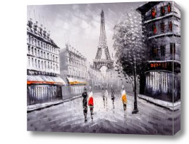 Картина париж акаварель