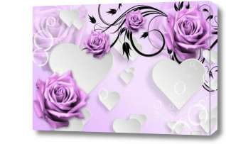 Картина Фиолетовые розы 3Д