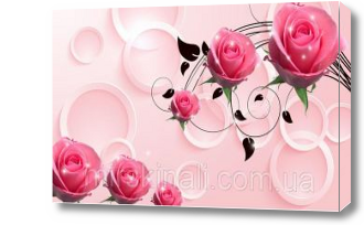 Картина 3Dбутоны роз и кольца